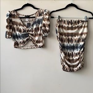 Crop top, midi skirt